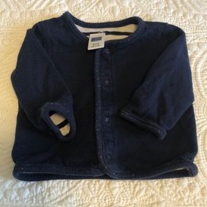 Gently used Jamie and Jack double lined navy jacket size 0-3 months